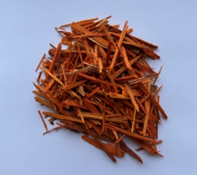 Sliced heartwood of Caesalpinia sappan L. Sliced heartwood of Caesalpinia sappan L.